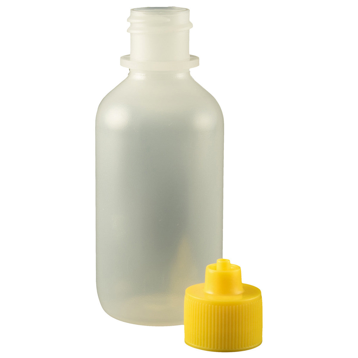 1/2 oz Natural LDPE Boston Round Bottles w/ Spout and Red Tip Cap